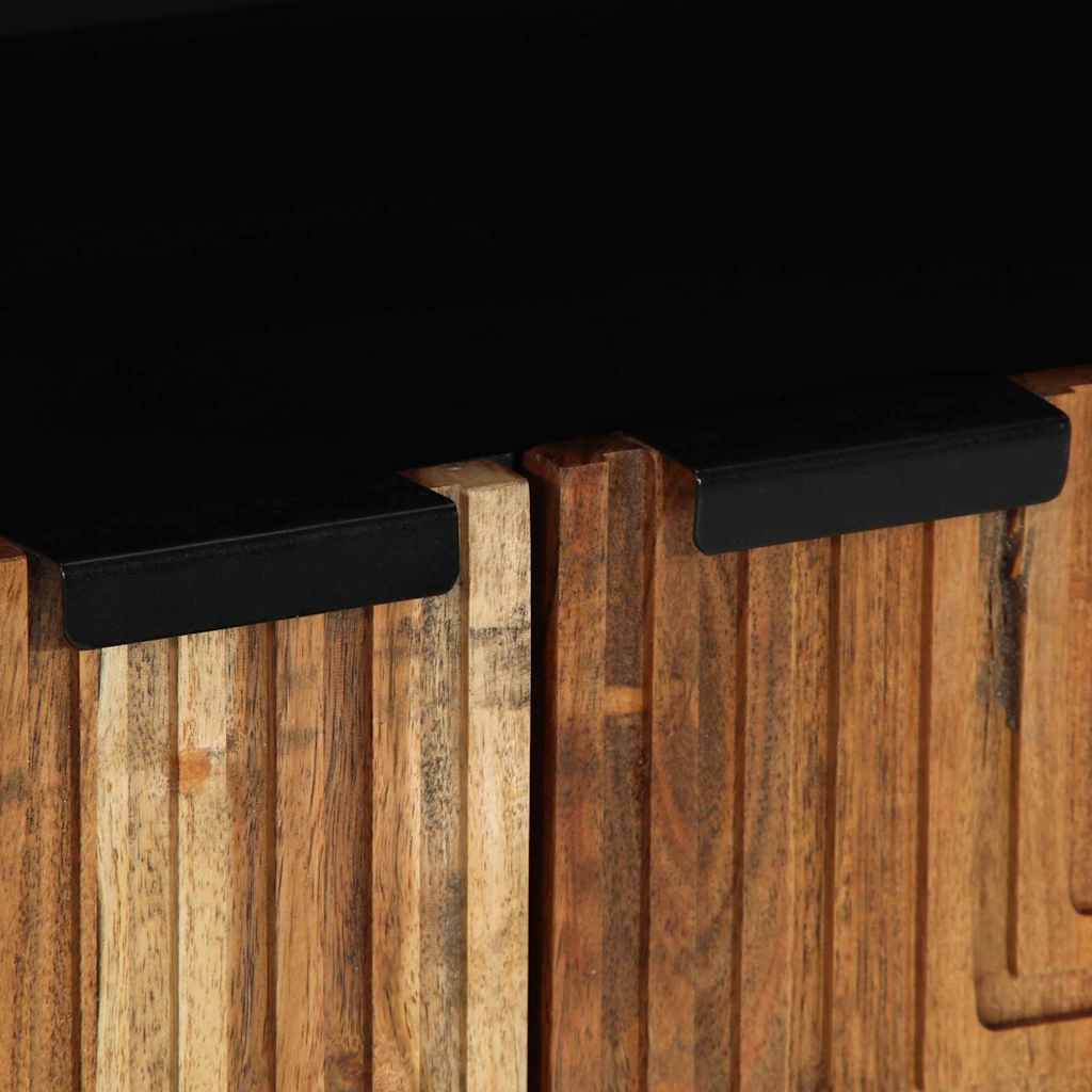 Sideboard with Door Brown 23.6" x 13" x 29.5" Solid Acacia wood