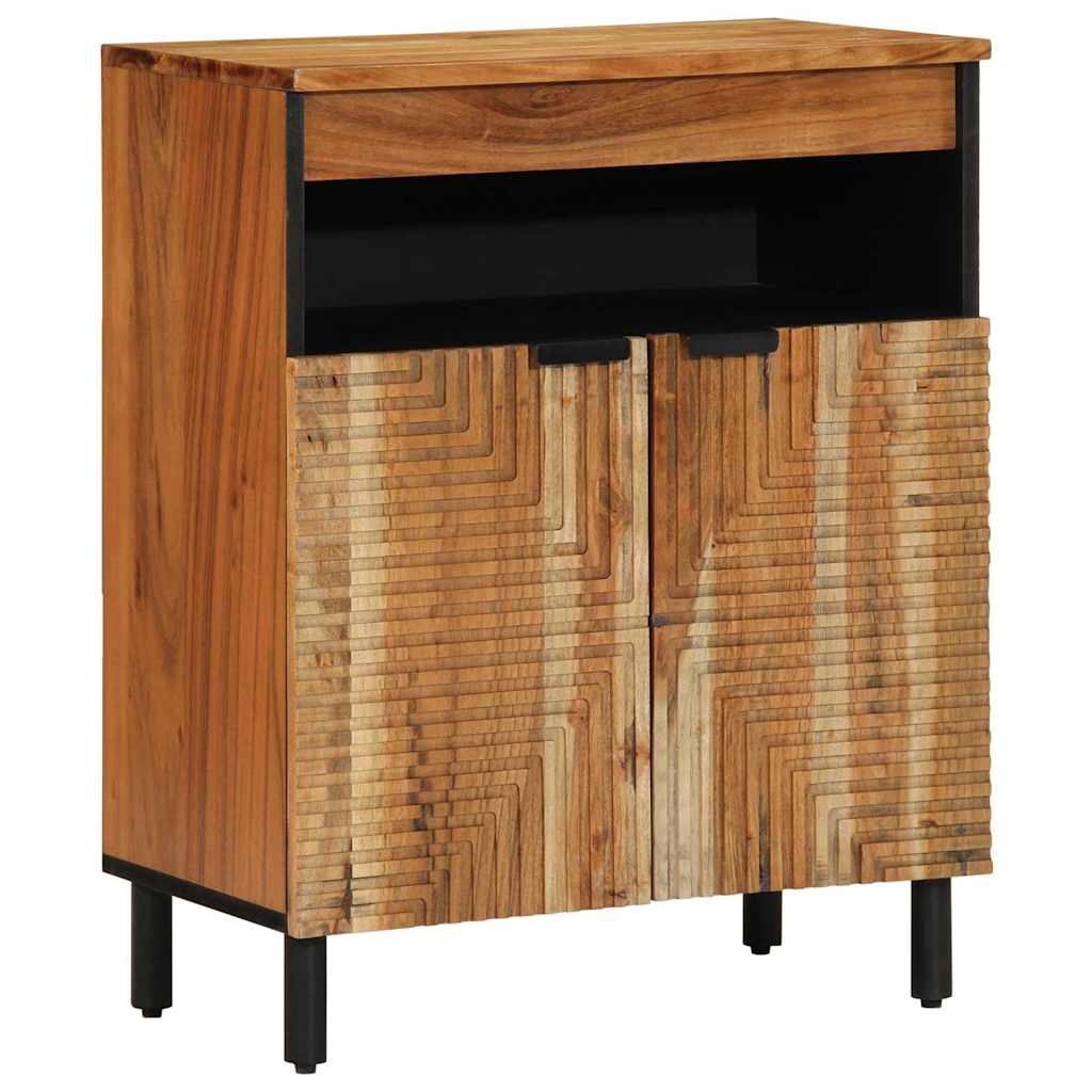 Sideboard with Door Brown 23.6" x 13" x 29.5" Solid Acacia wood