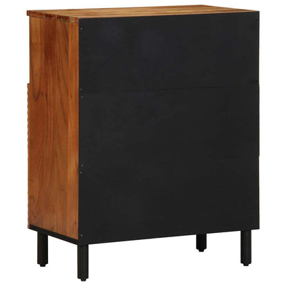 Sideboard with Door Brown 23.6" x 13" x 29.5" Solid Acacia wood