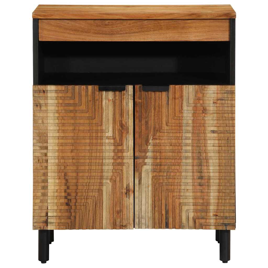Sideboard with Door Brown 23.6" x 13" x 29.5" Solid Acacia wood