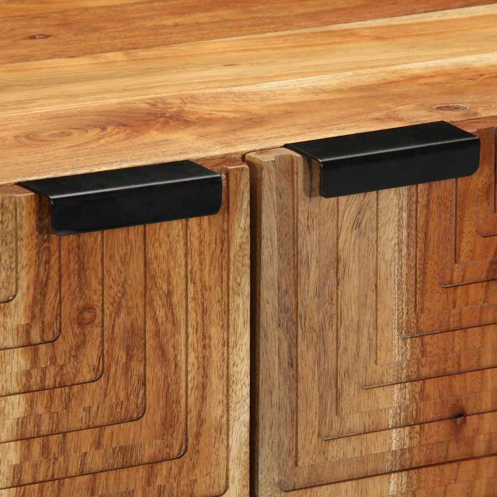 Sideboard with Door Brown 23.6" x 13" x 29.5" Solid Acacia wood