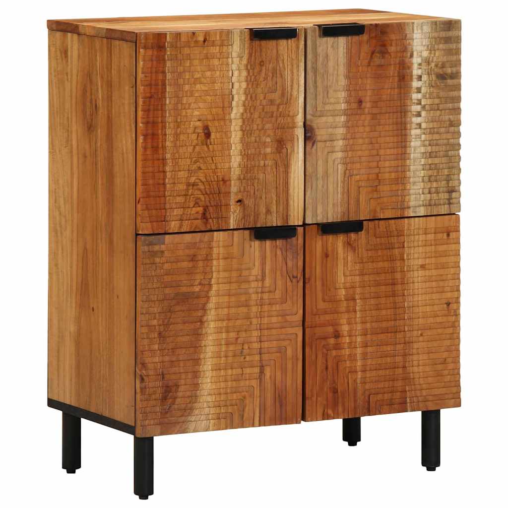 Sideboard with Door Brown 23.6" x 13" x 29.5" Solid Acacia wood