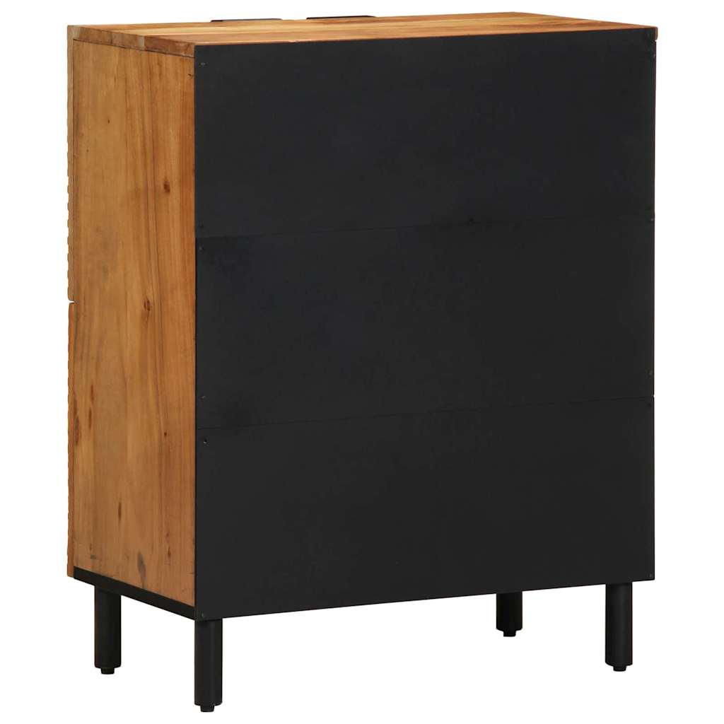 Sideboard with Door Brown 23.6" x 13" x 29.5" Solid Acacia wood