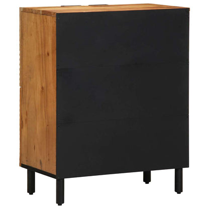 Sideboard with Door Brown 23.6" x 13" x 29.5" Solid Acacia wood