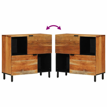 Sideboard with Shelf Brown 80 x 33 x 75 cm Solid Acacia wood