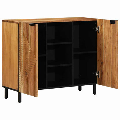 Sideboard with Shelf Brown 90 x 33 x 75 cm Solid Acacia wood