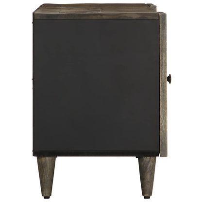 TV Cabinet Light Gray Solid Mango Wood, Engineered Wood, Metal