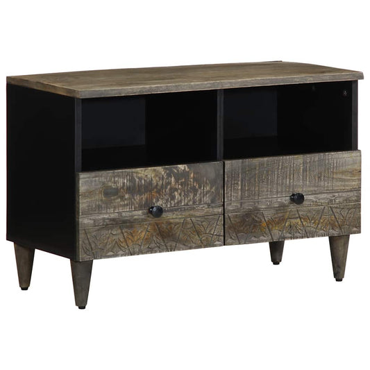TV Cabinet Light Grey Solid Mango Wood Medium TV Cabinet