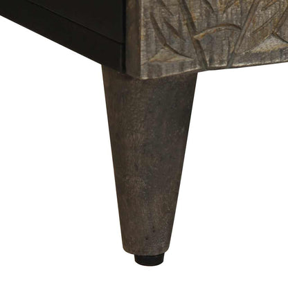 TV Cabinet Light Grey Solid Mango Wood Medium TV Cabinet