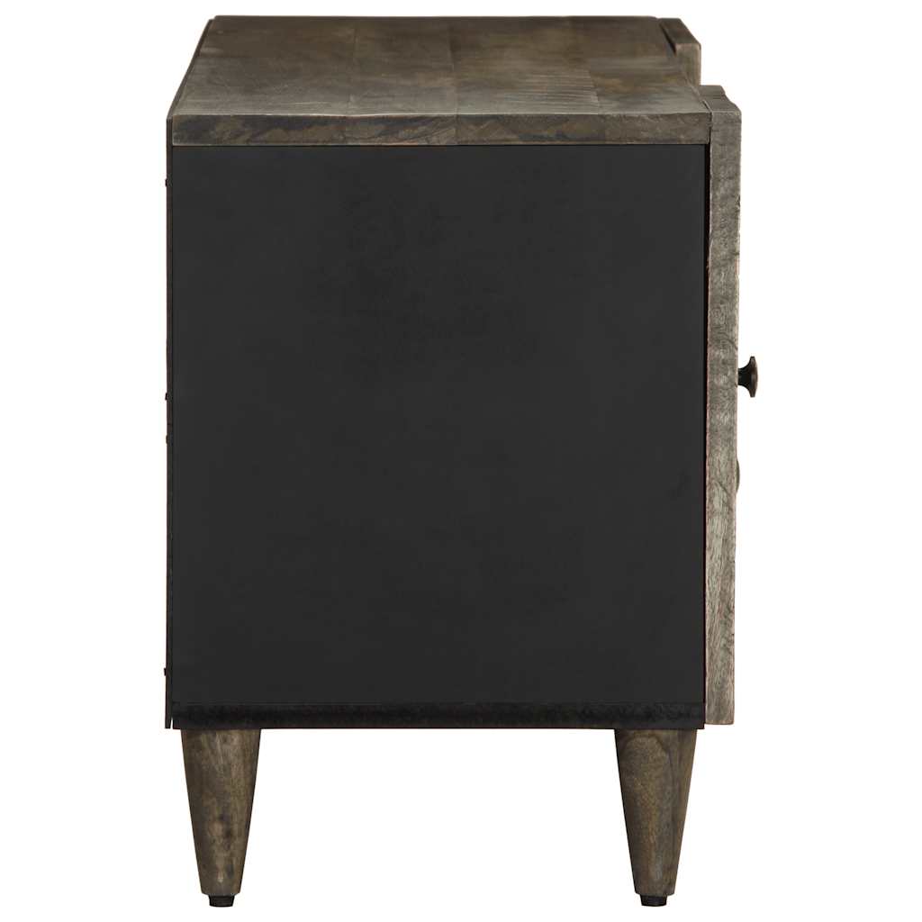 TV Cabinet Light Grey Solid mango wood, engineered wood, metal