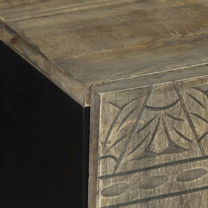 TV Cabinet Light Grey Solid mango wood, engineered wood, metal