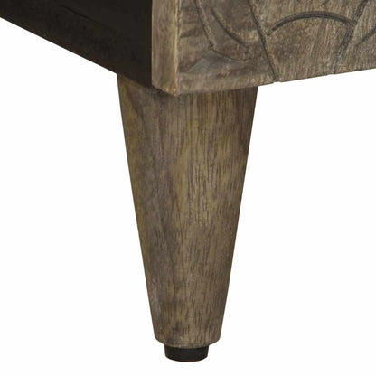 TV Cabinet Light Grey Solid mango wood, engineered wood, metal