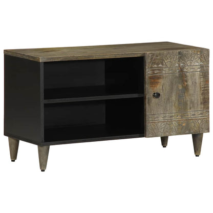 TV Cabinet Light Grey Solid Mango Wood Medium TV Cabinet