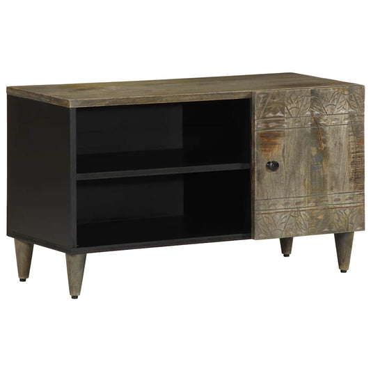 TV Cabinet Light Grey Solid Mango Wood Medium TV Cabinet