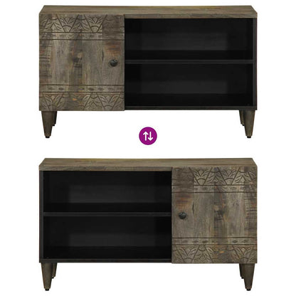 TV Cabinet Light Grey Solid Mango Wood Medium TV Cabinet