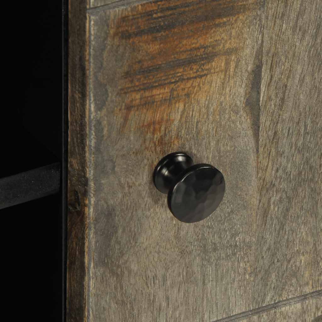 TV Cabinet Light Grey Solid Mango Wood Medium TV Cabinet