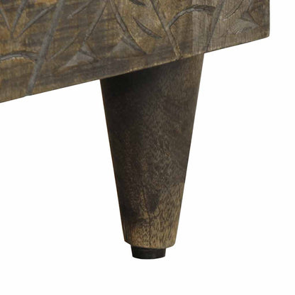 TV Cabinet Light Grey Solid Mango Wood Medium TV Cabinet