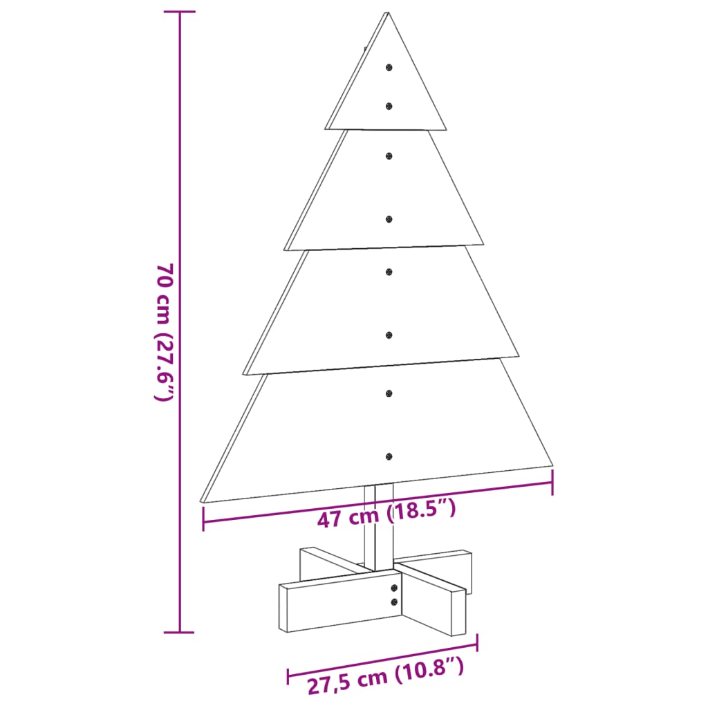 Wooden Christmas Tree Natural wood Solid wood Medium