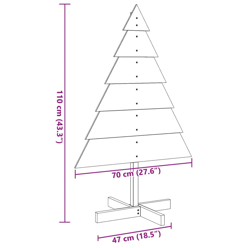 Wooden Christmas Tree Natural wood Solid wood 43.3 in tall