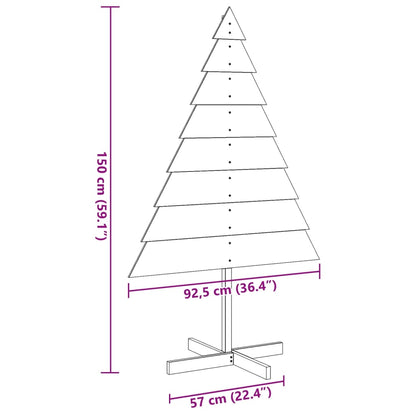 Wooden Christmas Tree Natural Wood Solid Wood 59.1 in