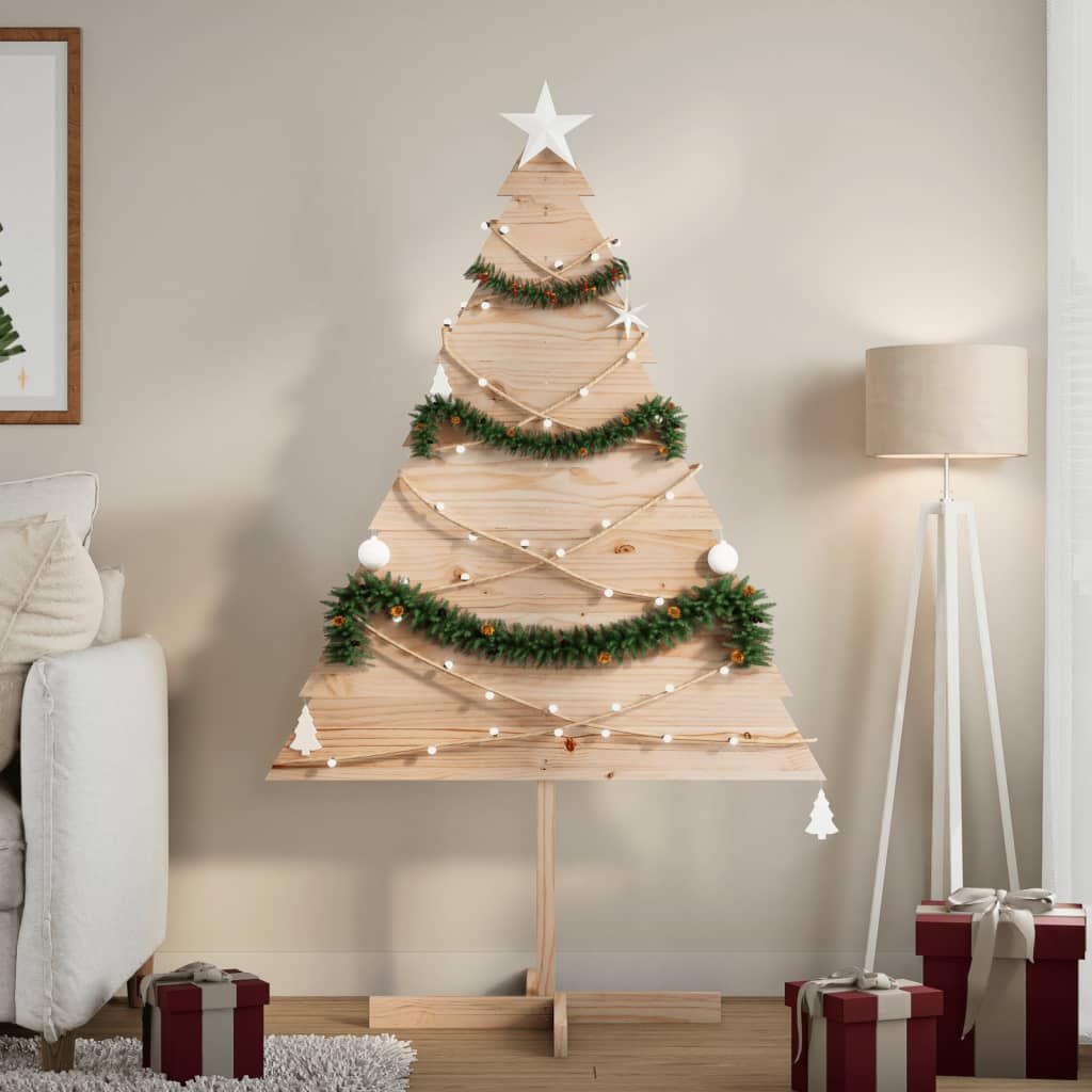 Wooden Christmas Tree Natural Wood Solid Wood 59.1 in