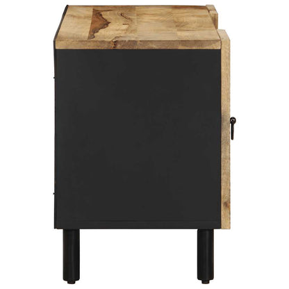TV Cabinet Black Solid Mango Wood, Iron 41.3 x 13.2 x 18.1 in