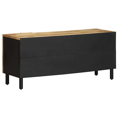 TV Cabinet Black Solid Mango Wood, Iron 41.3 x 13.2 x 18.1 in