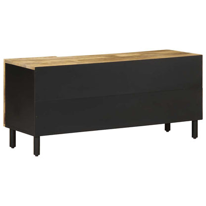 TV Cabinet Black Solid Mango Wood Medium TV Cabinet Rectangular