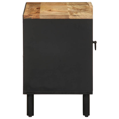 TV Cabinet Black Solid mango wood, iron Medium TV Cabinet