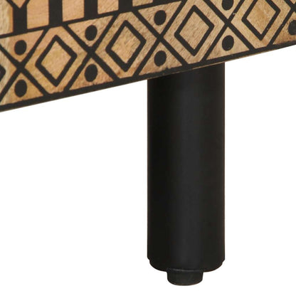 TV Cabinet Black Solid mango wood, iron Medium TV Cabinet