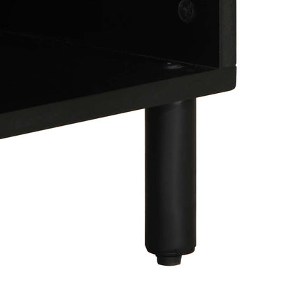 TV Cabinet Black Solid rough mango wood, iron Medium TV Cabinet