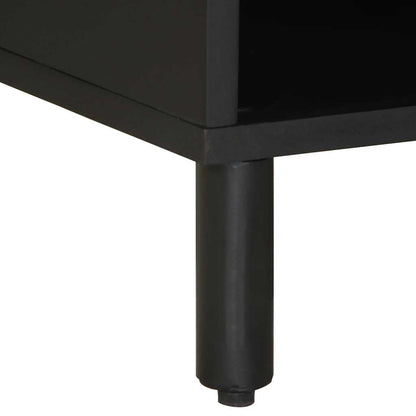 TV Cabinet Black Solid rough mango wood, iron Medium Storage