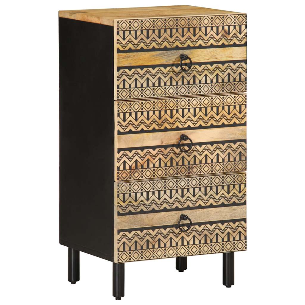 Sideboard Black Solid rough mango wood, iron Medium Sideboard
