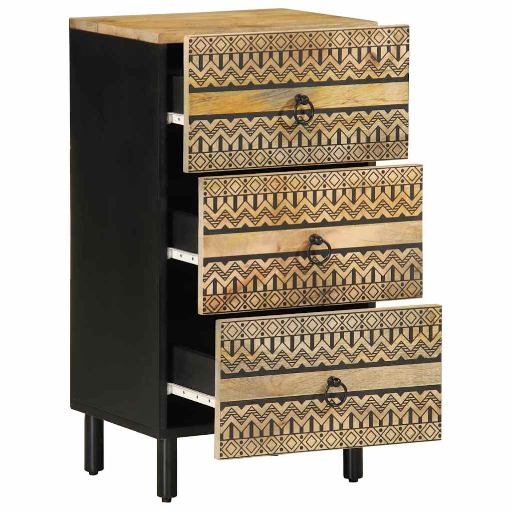 Sideboard Black Solid rough mango wood, iron Medium Sideboard
