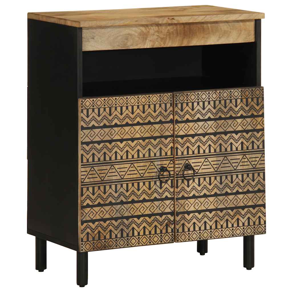 Sideboard Black Solid rough mango wood and iron Medium Sideboard