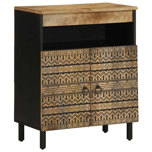 Sideboard Black Solid rough mango wood and iron Medium Sideboard