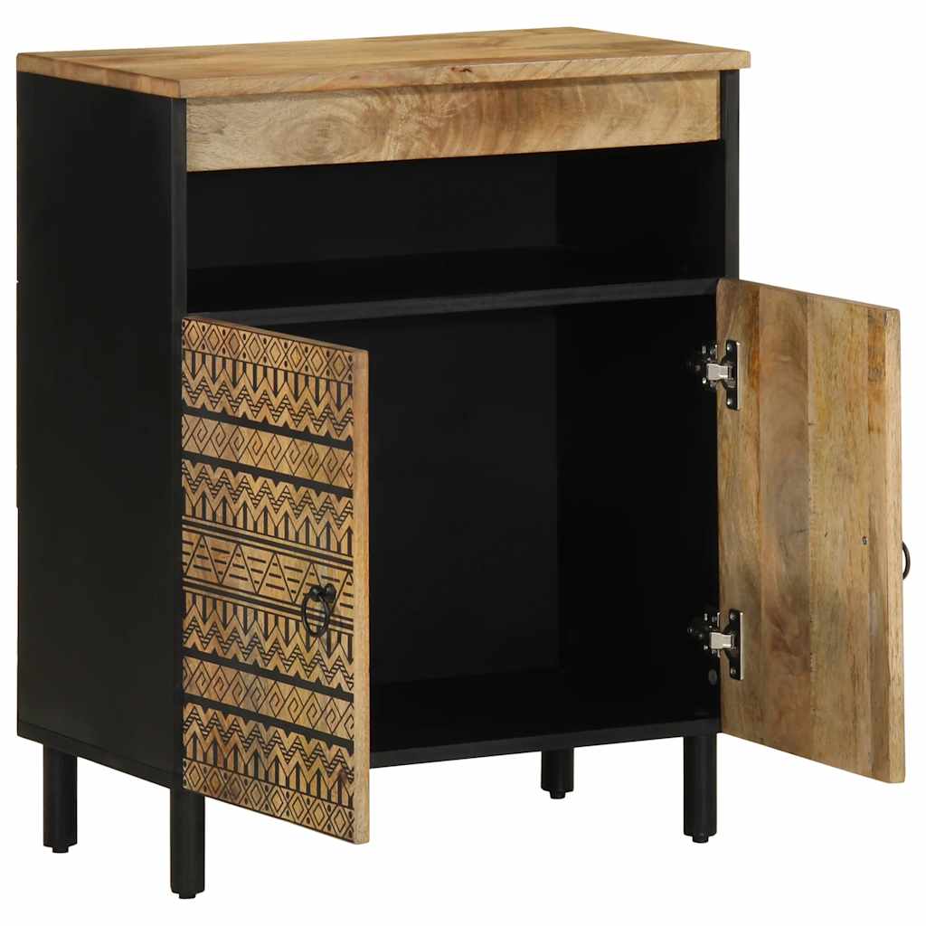 Sideboard Black Solid rough mango wood and iron Medium Sideboard