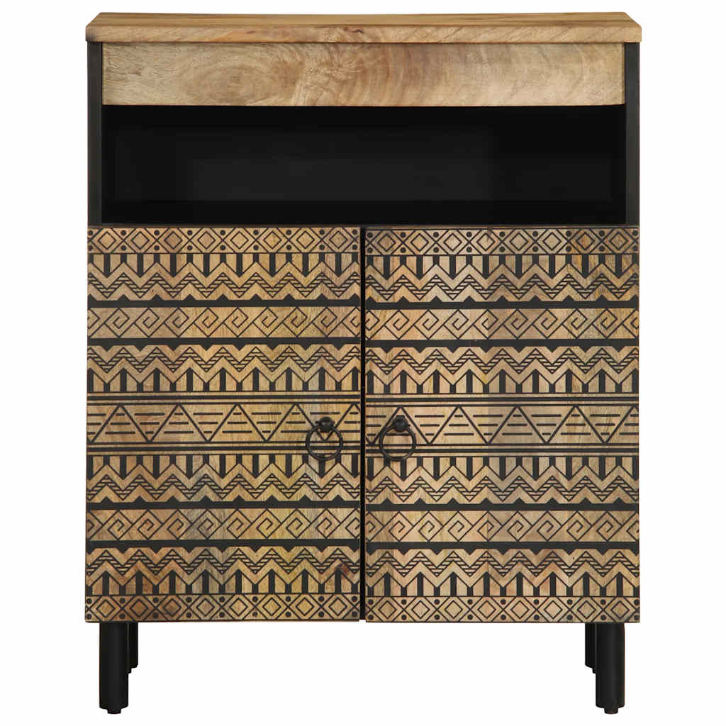 Sideboard Black Solid rough mango wood and iron Medium Sideboard