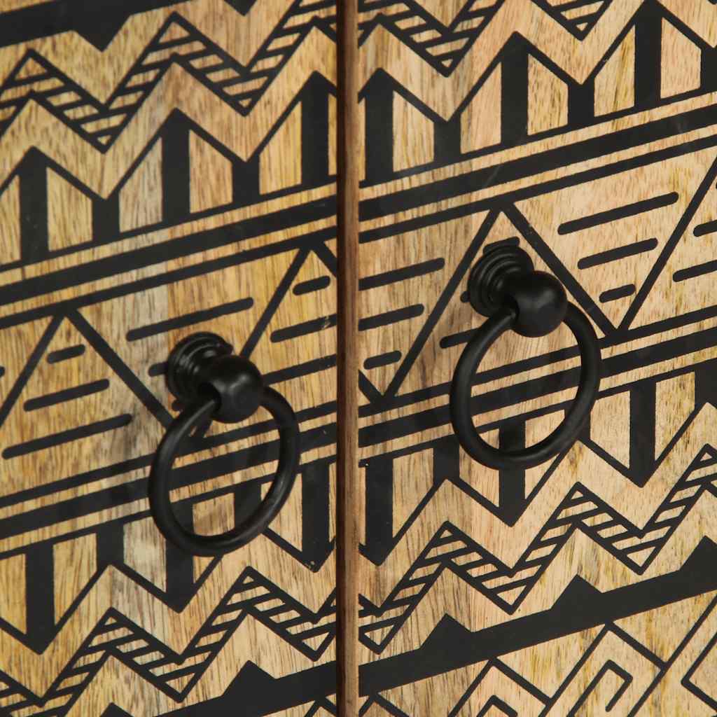 Sideboard Black Solid rough mango wood and iron Medium Sideboard