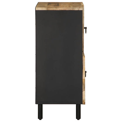 Sideboard Black and natural wood Solid rough mango wood, iron