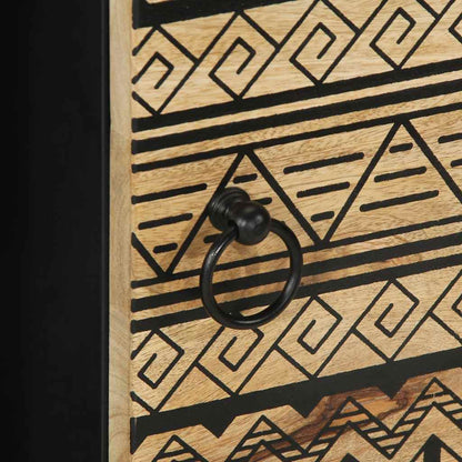 Sideboard Black and natural wood Solid rough mango wood, iron