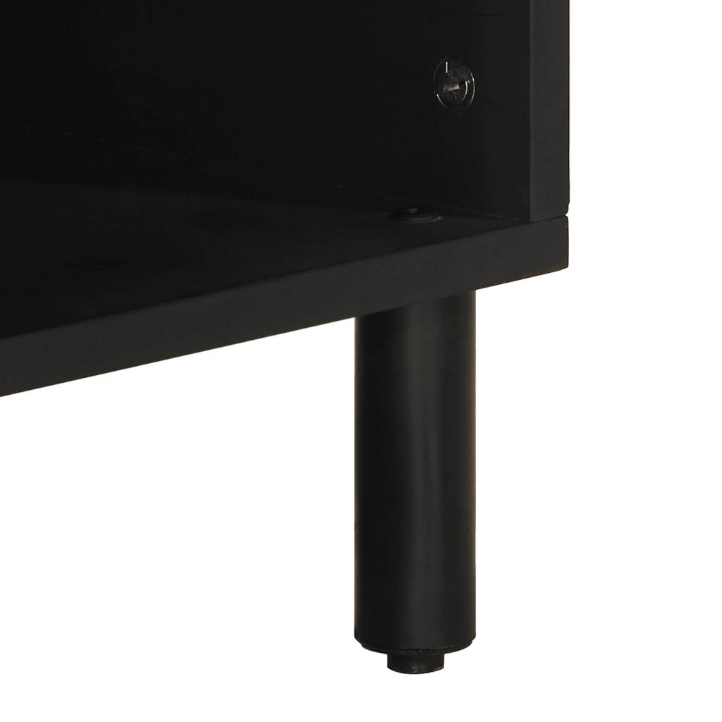 Sideboard Black and natural wood Solid rough mango wood, iron