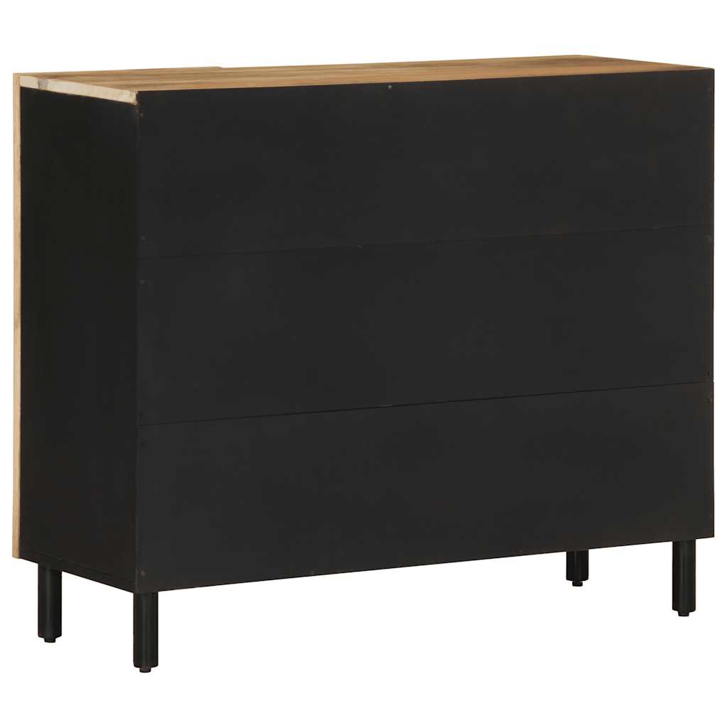 Sideboard Black Solid Mango Wood 35.4 x 13.2 x 29.5 in Sideboard