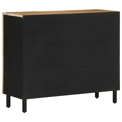 Sideboard Black Solid Mango Wood 35.4 x 13.2 x 29.5 in Sideboard