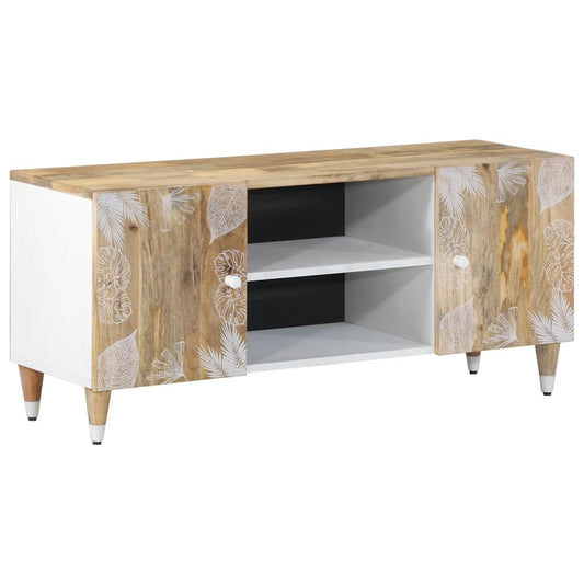 TV Cabinet Natural Mango Wood and White