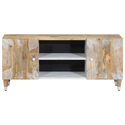 TV Cabinet Natural Mango Wood and White