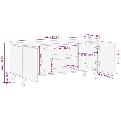 TV Cabinet Natural Mango Wood and White
