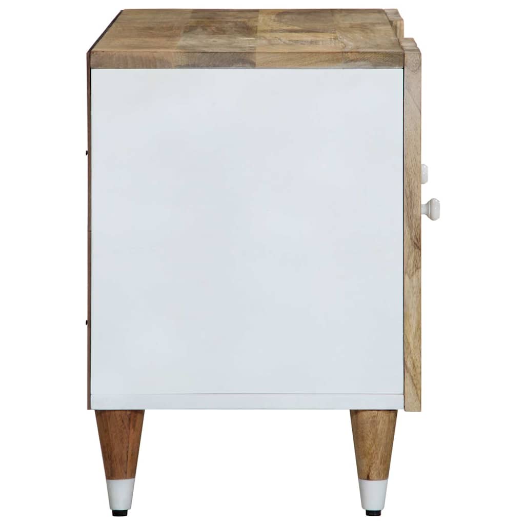 TV Cabinet Natural Mango Wood and White