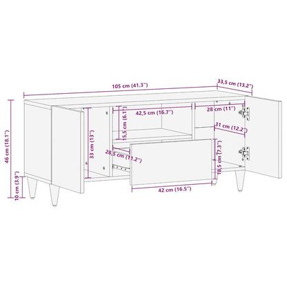 TV Cabinet Natural Mango with White Paint
