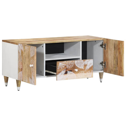TV Cabinet Natural Mango with White Paint